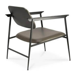 Ethnicraft DC Lounge Chair Olive Green Leather